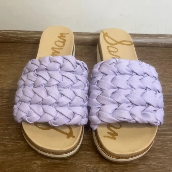 Sam Edelman Sandals Ainslie Lilac Braided Slides Size 8 Spring/Summer - Picture 2 of 9